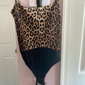 Cheetah Print Body Suit Tank Top